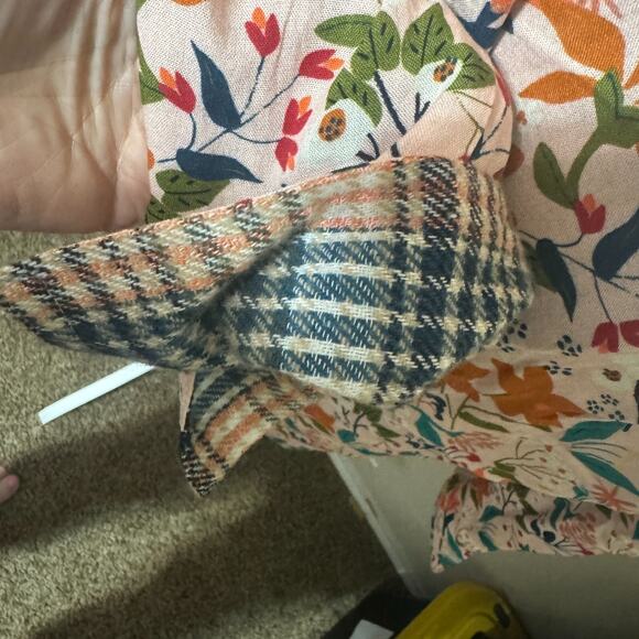 Reversible Boho full zip Jacket Floral Embroidery Plaid Soft Flannel sz S Artsy - Picture 7 of 12